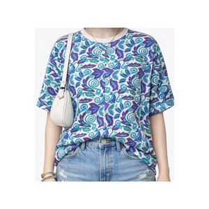 Gitano Vintage 90s Abstract T-Shirt Blue Large Boho Retro Casual Festival Tee